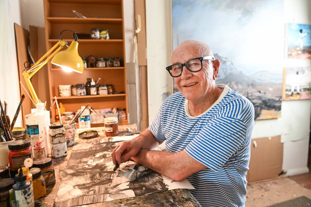 HOME FRONT: North Albury landscape artist Nigel Killalea is right at home painting and drawing landscapes throughout the Riverina and regional Australia, exploring habitation, abandonment and mythology. Picture: MARK JESSER