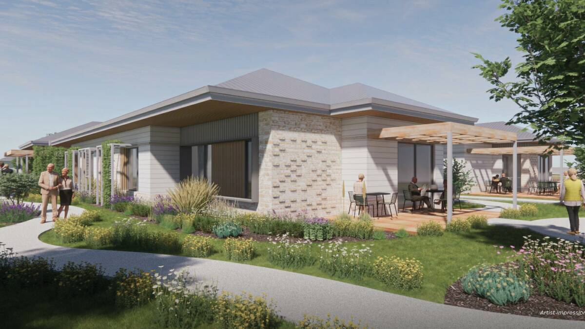 An artist's impression of the outside of the aged care units and gardens on the Main Street site, which will add 10 extra beds and en suites to the facility.