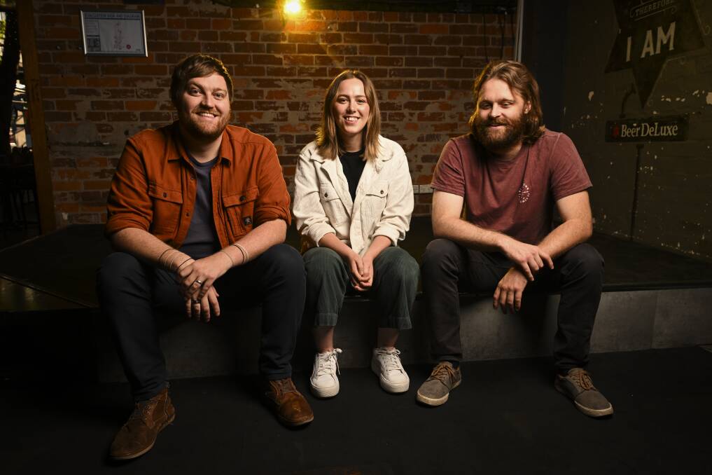 Brendan, Rachel and Josh Campbell will launch Deep Blue at Beer DeLuxe Albury. Picture by Mark Jesser