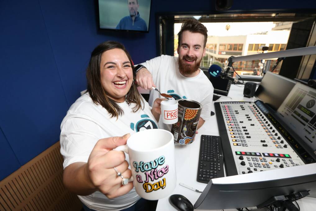 ON AIR: Hit Victoria Breakfast radio co-hosts Jessica Pantou and Tim Bolch will embark on a 27-hour radio marathon show from 6am today to raise money and awareness for Cancer Council NSW. Picture: JAMES WILTSHIRE