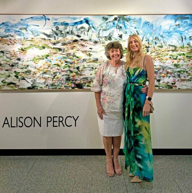 Border artist Alison Percy with Tamsin Buic, director of Vernissage Art. Picture by Vernissage Art