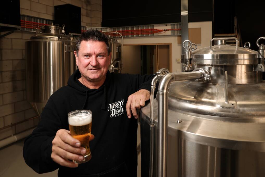 The Thirsty Devil Brewery co-owner Tony Lean is excited to brew on site in South Albury. Picture: JAMES WILTSHIRE