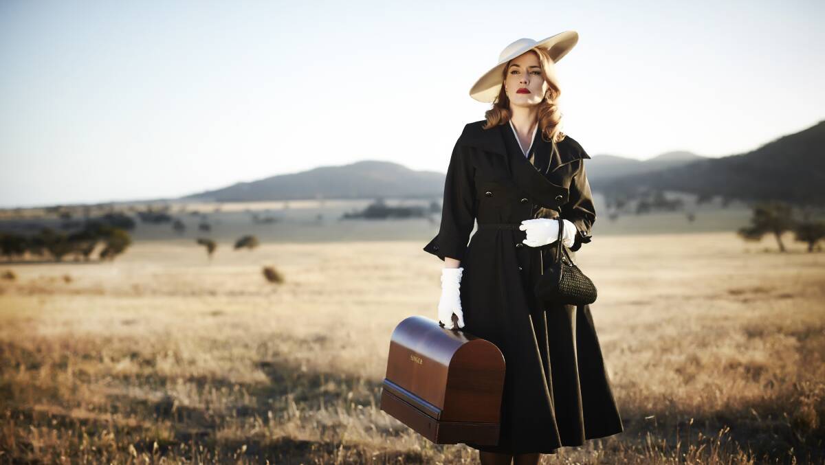 TAILOR-MADE: Kate Winslet cuts an arresting figure on the Wimmera plains.
