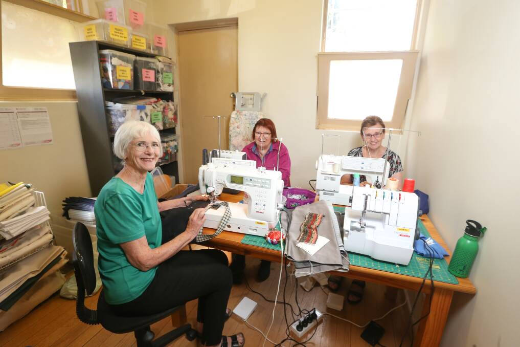 Pam Nulty, Trudy Jones and Bev Miller on the machines. Picture: JAMES WILTSHIRE
