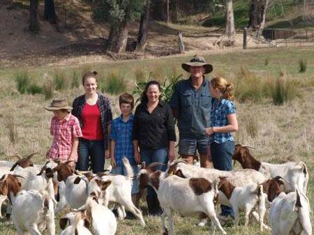 FAMILY TIES: Dysons Bus Services employees, Connie and David Northey run their goat enterprise at Myrrhee with help from children Sarah, Alice, Jack and Ben.