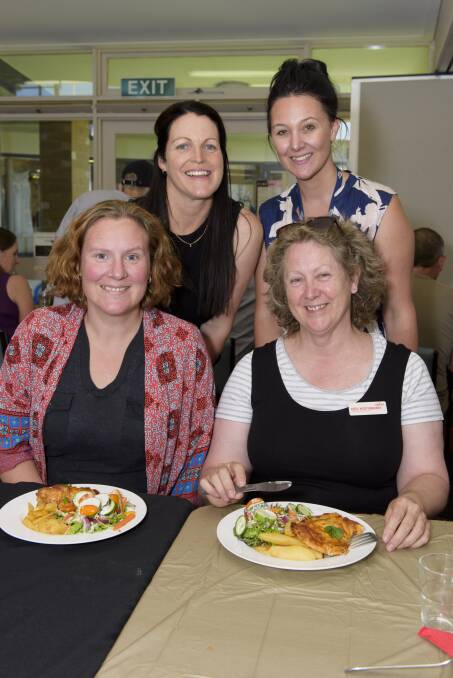 LUNCH DATE: (Back) UnitingCare Wodonga's Naomi Jansen and TAFE's Lana Hanssens with (front) NELLEN's Vanessa O'Loughlin and Bev Hoffmann. Picture: SIMON BAYLISS