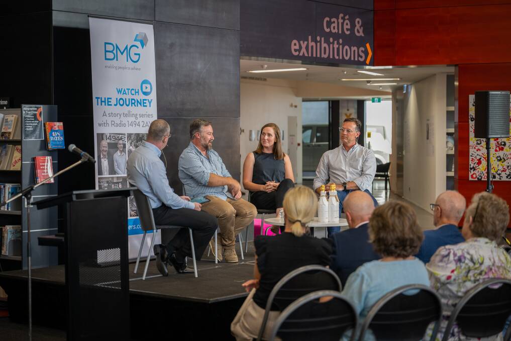 To mark the fifth anniversary of Border podcast series The Journey, 2AY's Matt Griffith interviewed Alex Smit (formerly of The River Deck Cafe), Jacquie Koschitzke (Meraki Kitchen) and James Crooke (Gundowring Ice Cream) at Albury LibraryMuseum in February 2023. Picture supplied