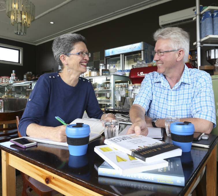 CAFE SCENE: Ellyn Martin and Rod Fraser, who work from Deli Bean Cafe in Wodonga when they're in town, embrace the idea of a values-driven and purpose-driven business hub on the Border. Pictures: ELENOR TEDENBORG
