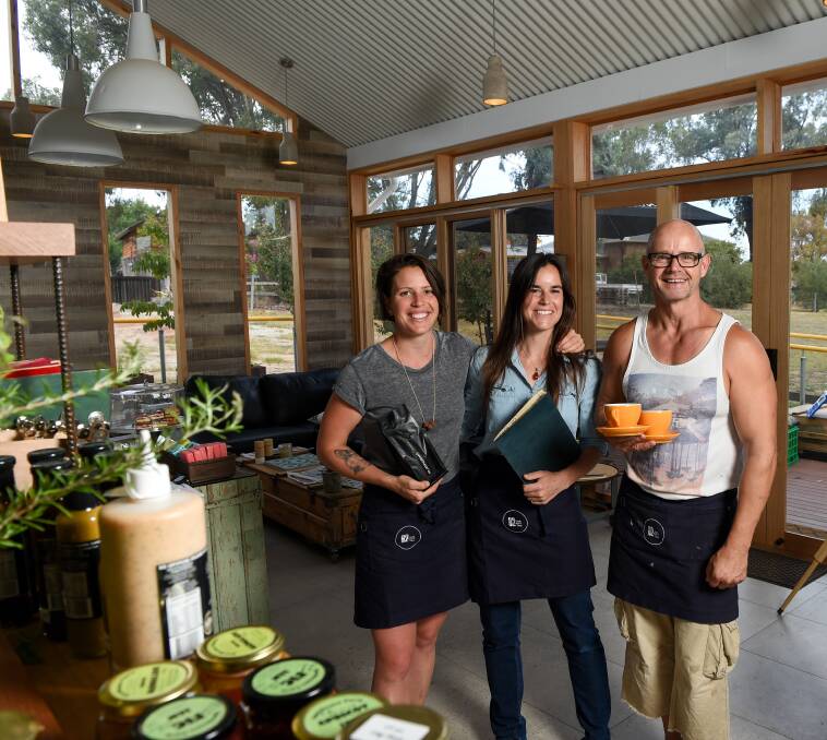 COOL VIBE: Hub 62 owners Amy Peters, Beth Peters and Craig Royle at Chiltern. Pictures: MARK JESSER