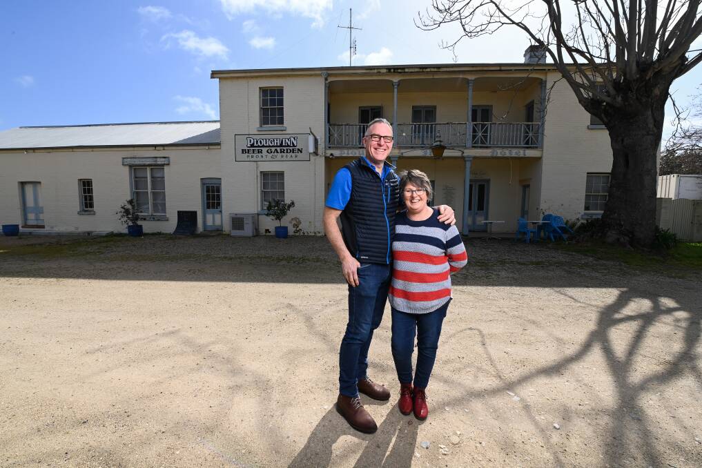 FAMILY TIES: The Plough Inn owners Phil and Cate Lithgow, who have been living in Sunbury for the past 20 years and Gippsland before that, have family ties to Tarrawingee dating back to the early settlers. Picture: MARK JESSER