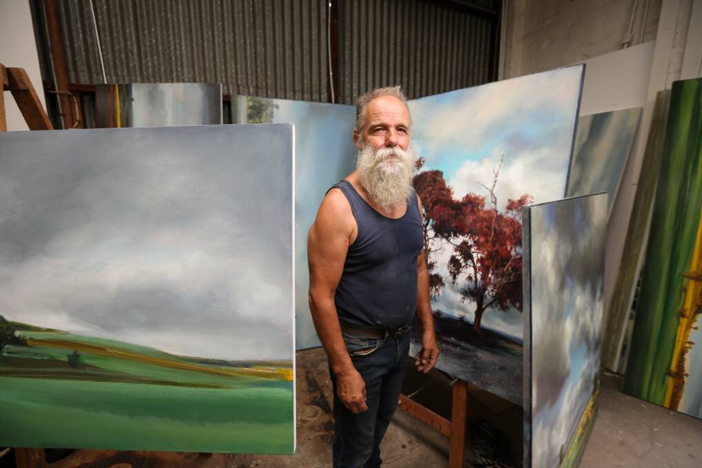 OFF TRACK: Walla-based artist Robert Klein-Boonschate will launch Along the Back Roads at Art Partners Australia in Albury on Thursday night. Picture: JAMES WILTSHIRE