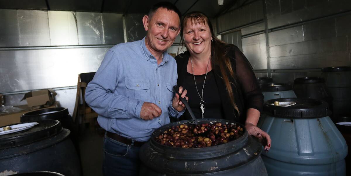 TREE CHANGE: Rob and Melanie Whyte have taken out an elite olive oil award in New York within two years of buying Rutherglen property Gooramadda Olives, largely for its sweeping views of the Murray and distant plains.