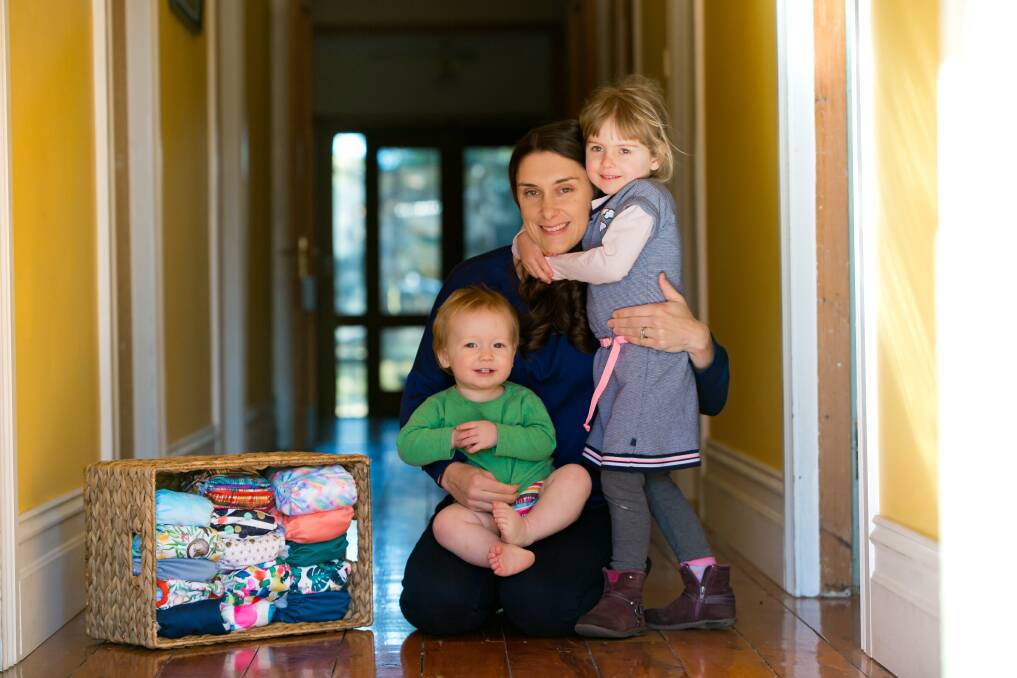 Emma Avery with her children Alister, 1, and Luella, 4. Picture: KYLIE PETTS/GLOBAL SISTERS