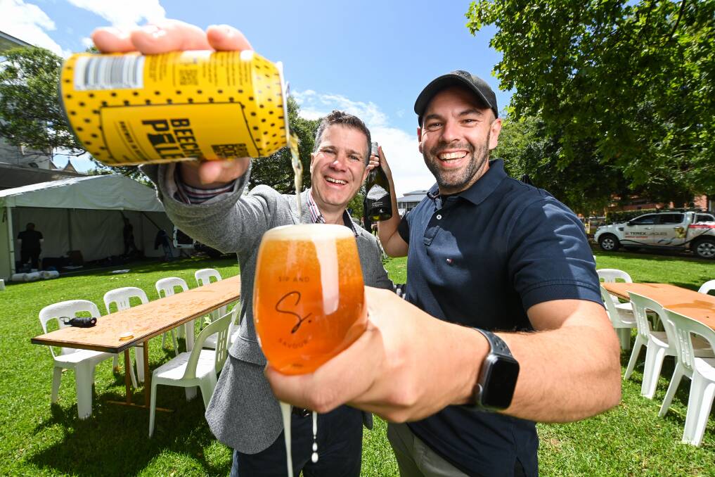 Member for Albury Justin Clancy and Sip & Savour Albury co-founder James Harding are on deck for the festival, which runs in QEII Square. Picture by Mark Jesser
