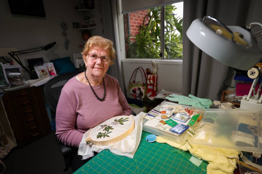 Thurgoona grandmother Jean Molnar will be the feature artist at the Chiltern Railroaders and Modellers' second annual Art of the Cloth Exhibition at Chiltern this weekend. Pictures by James Wiltshire 