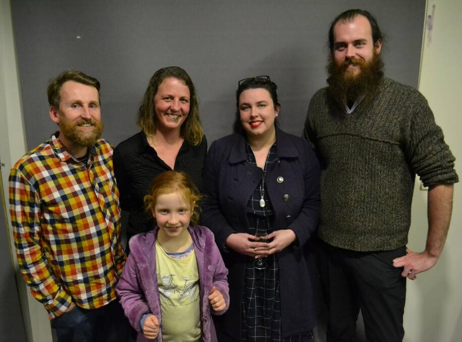 KIM'S LEGACY: Tim Alexander and Nicky Bruce with their daughter Josie, 8, and Kim Caunt's children Amelia and Ed celebrate the inaugural Kim's Table award on Thursday.