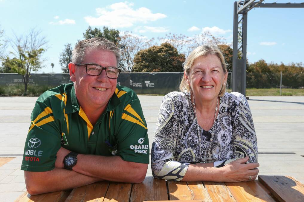 Beth Docksey, with former police officer Darryl Coventry, instrumental in Bowls Gr8 for Brains, aimed at bringing retired police officers and emergency services workers together to improve their mental health.