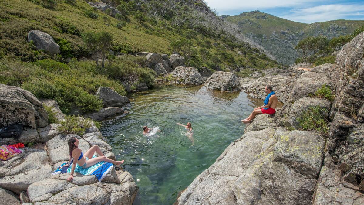 Blue Pools is a popular summer swimming hole with those familiar with Falls Creek and its surrounds. It's accessible via Pretty Valley Road and to find out how to get there call in to the friendly folk at the Visitor Centre and they'll show you a map. Photo Matt Hull.