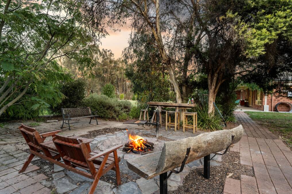 A purpose-built firepit area is ideal for hosting get-togethers in the cooler months. Picture supplied.