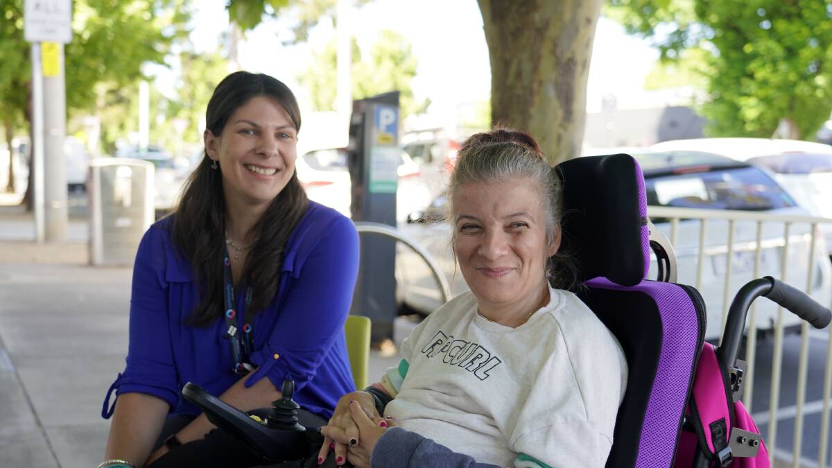 Community Interlink GV Health NDIS Support Coordinator Leah Byrne and NDIS Participant Athena Papadatos.