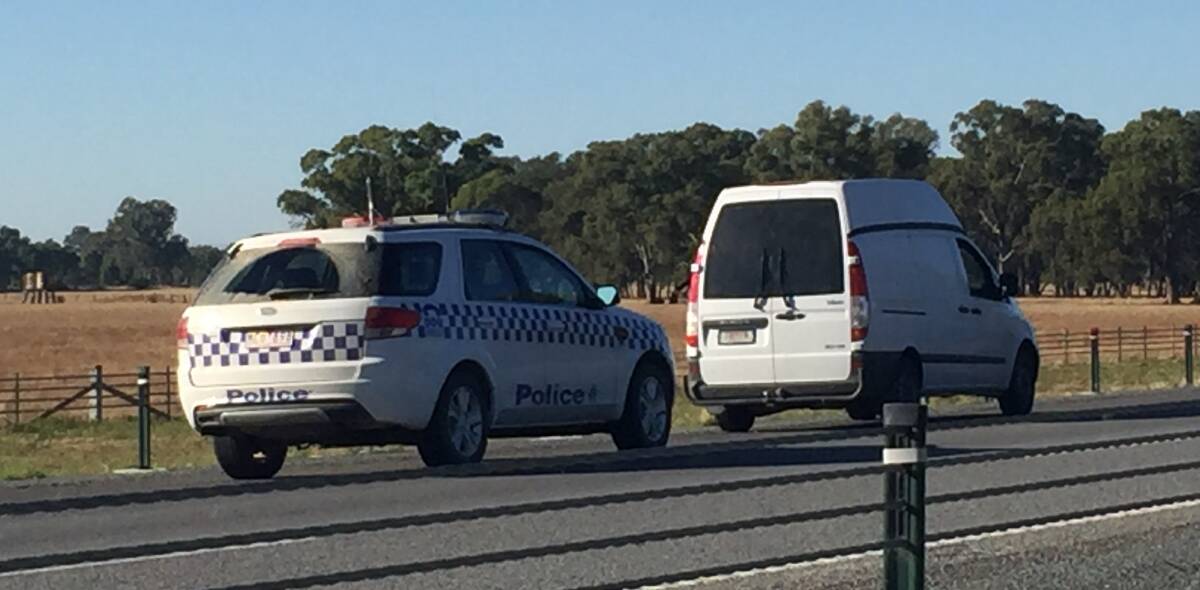 BUSTED: The getaway of a man who stole a bakery van came to an end on the Hume Freeway just north of Wangaratta on Monday morning.