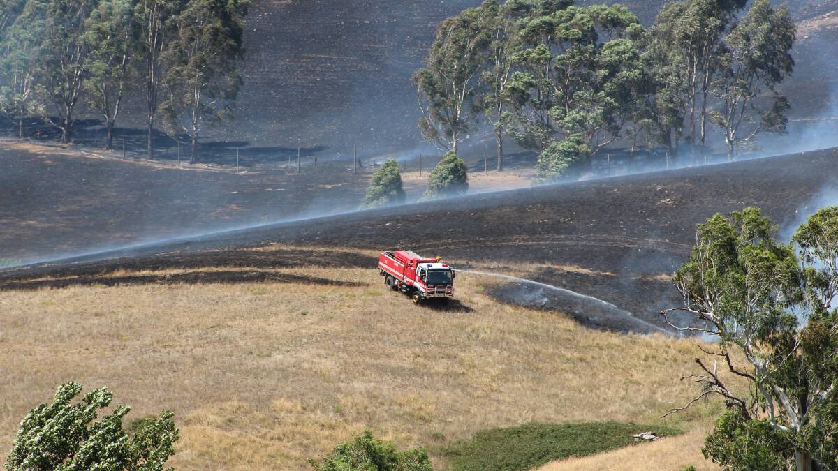 THREATENING FIRE: CFA crews are on the scene of the Myrrhee fire. Pictures: JODI BUSSELL