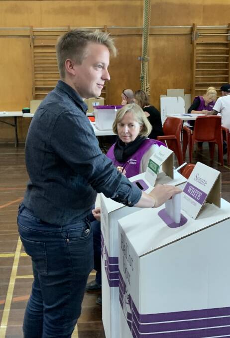 LABOR VOTE: Candidate Eric Kerr casting his vote in Wodonga on Saturday.