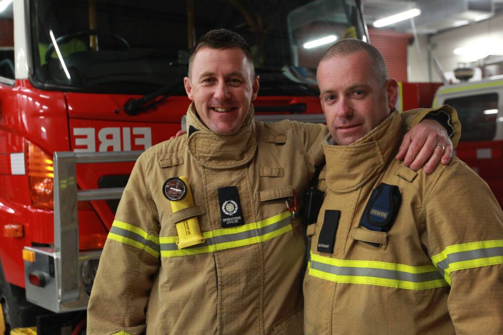 STILL ON THE SAME SIDE: Operations officer Matthew Johnson and volunteer Jason Allisey will continue fighting fires side-by-side in Wangaratta, no matter the future organisational structure.
