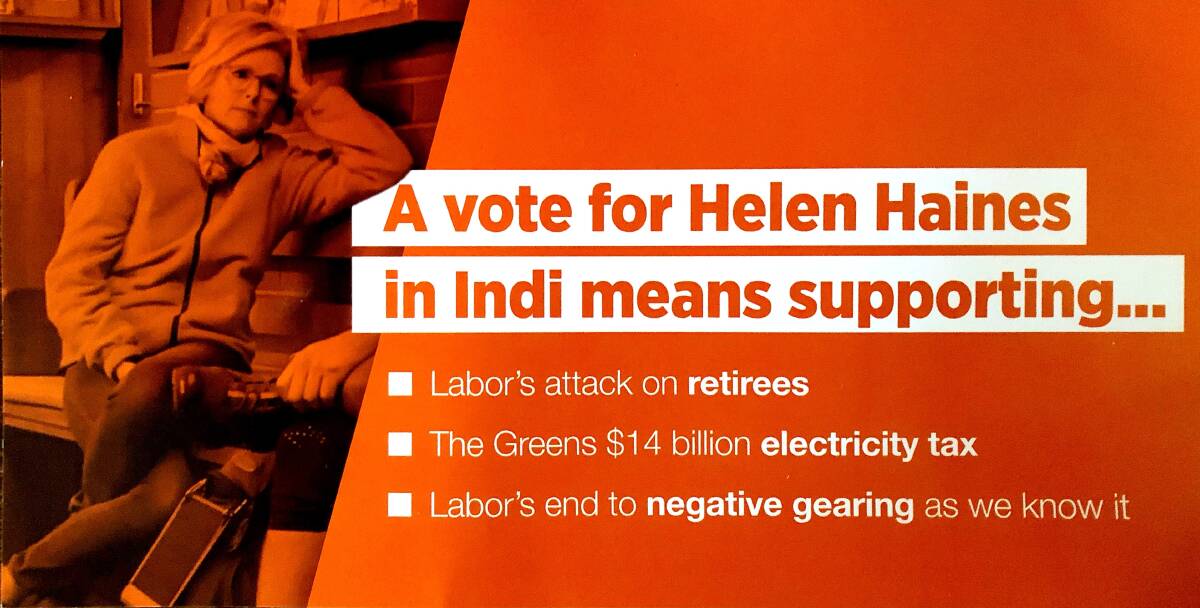 ON THE ATTACK: These flyers have been appearing in the letterboxes of Indi residents over the past week.