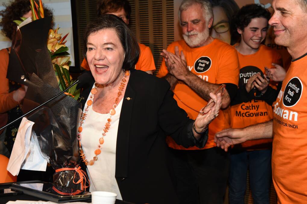 SHOWERED IN GIFTS: The list presents declared by Indi MP Cathy McGowan over the past three months included Christmas pudding, wine and Monopoly.