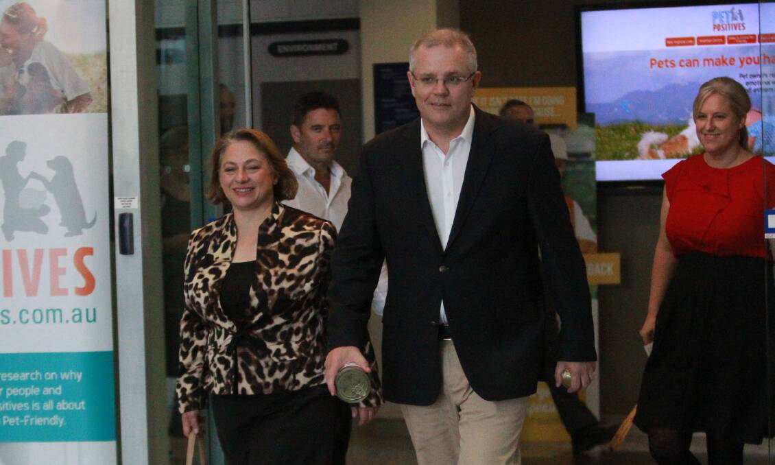 Sophie Mirabella and Scott Morrison during a visit to Wodonga in the lead up to the 2016 election. 