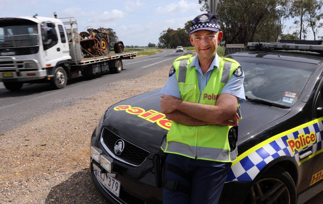 A SAD DAY: Wodonga Highway Patrol Sergeant Cameron Roberts said the deaths of police officers, hit by a truck while working on the side of the Eastern Freeway in Melbourne on Wednesday, really hit home in his office.