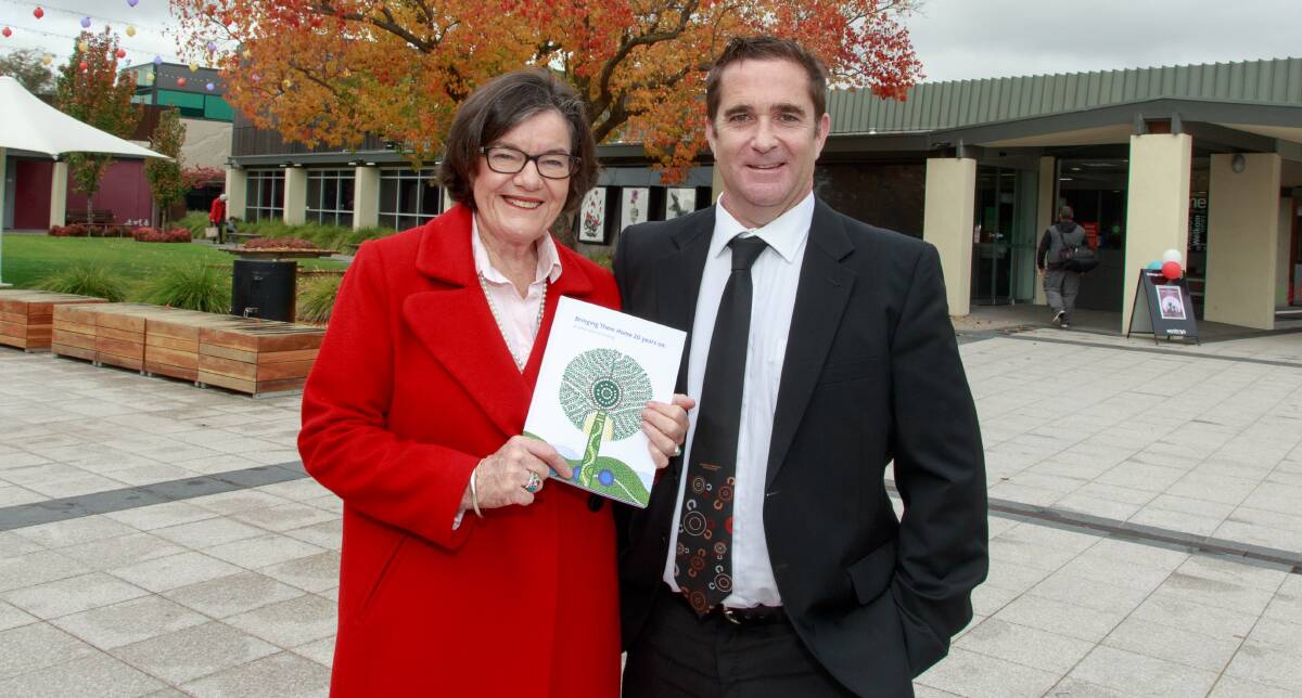 RECONCILIATION: Indi MP Cathy McGowan and Albury Wodonga Aboriginal Health Service chair Craig Taylor welcomed the release of the Bringing Them Home report. Picture: SIMON BAYLISS