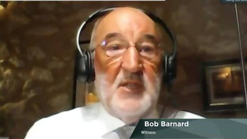 EXPERT WITNESS: Bob Barnard appeared at the Parliamentary inquiry from his home in Spain.