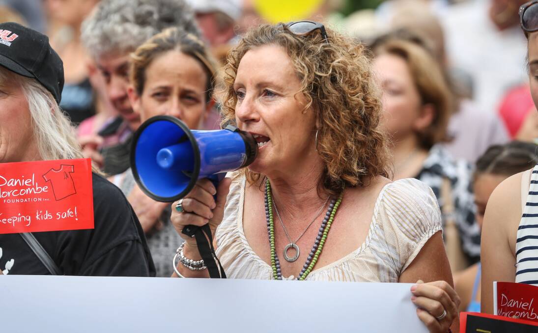 FIGHT FOR CHANGE: Tania Maxwell at the Enough is Enough rally held in Wangaratta in 2016 following the murder of Karen Chetcuti.