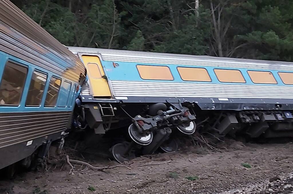  TRAGEDY: Last month's train derailment at Wallan. Picture: SCOTT RICKARD
