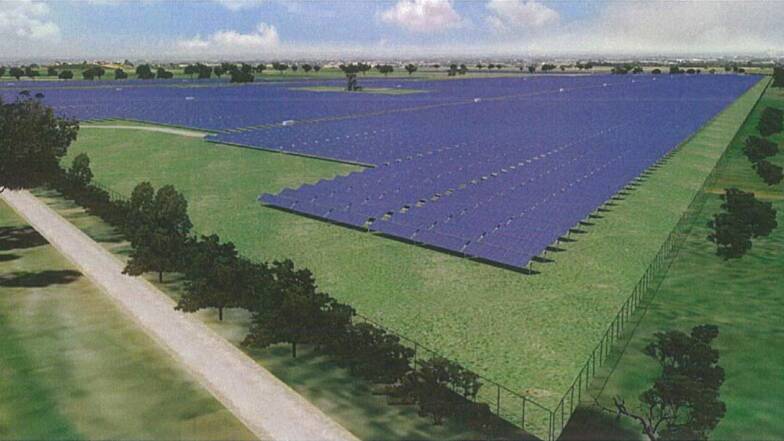 An artist's impression of the 126ha solar farm.