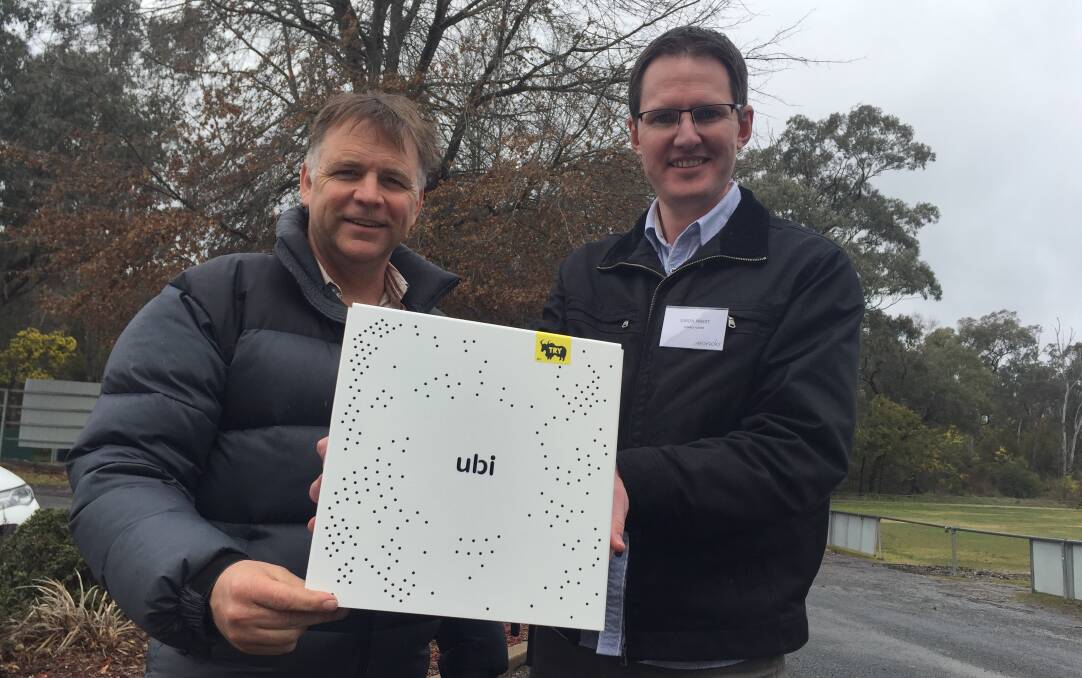 INNOVATIVE TECHNOLOGY: TRY co-chair Matthew Charles-Jones and Mondo acting project manager Simon Priest with the "ubi" device.