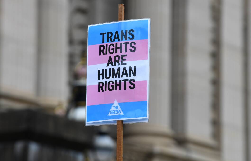 Transgender supporters were at Parliament House in Melbourne this week.
