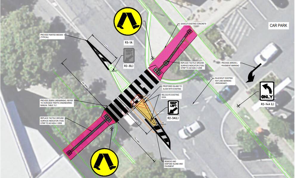 PLANS: The proposed zebra crossing on Ford Street in Wangaratta.