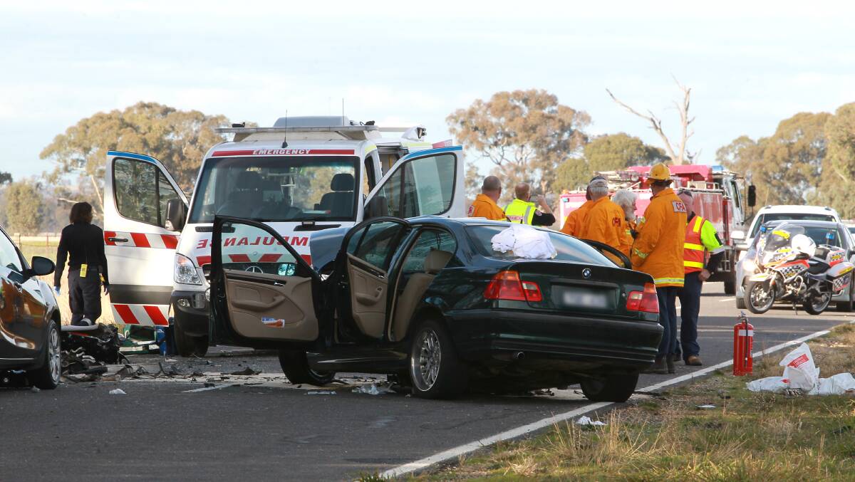 CRASH SCENE: The damage to Brock Kusen’s BMW