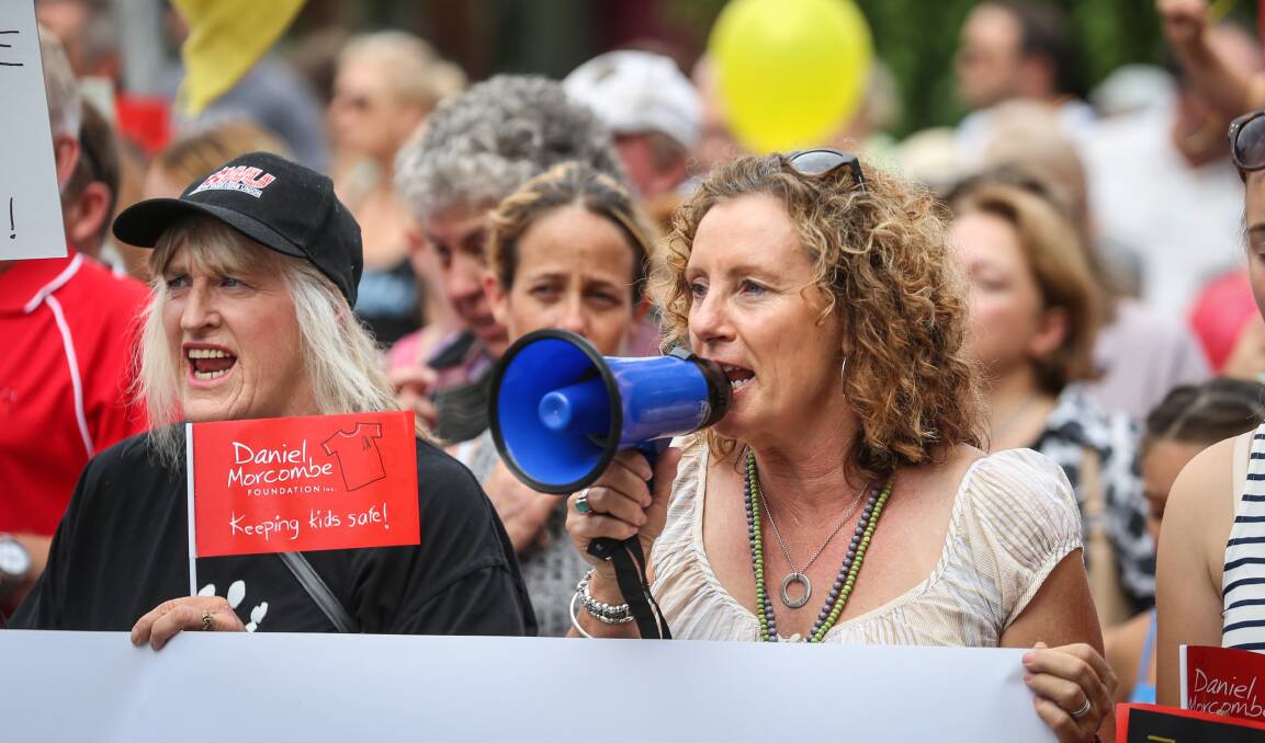 SPEAKING OUT: Now MP Tania Maxwell leading the "Enough is Enough" rally in Wangaratta in 2016.
