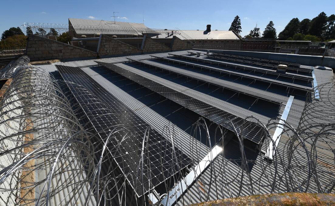 RENEWABLE PLAN: Solar panels on the roof of the Old Beechworth Gaol.