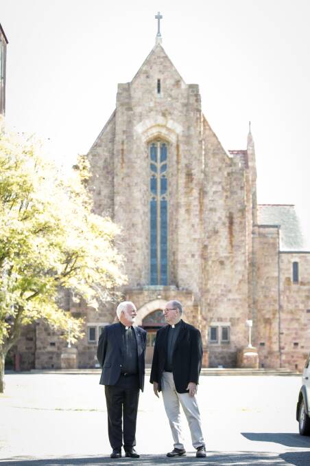 WEDDED: After more than 20 years in a relationship, priests John Davis and Rob Whalley (pictured last week) were married in a civil ceremony yesterday. They will have a religious ceremony on the weekend.