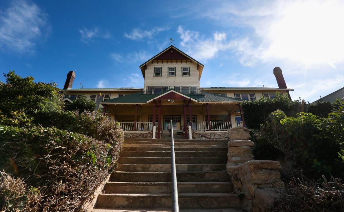STILL A GRAND OLD LADY: Mount Buffalo Chalet has not come into the fire's path yet.
