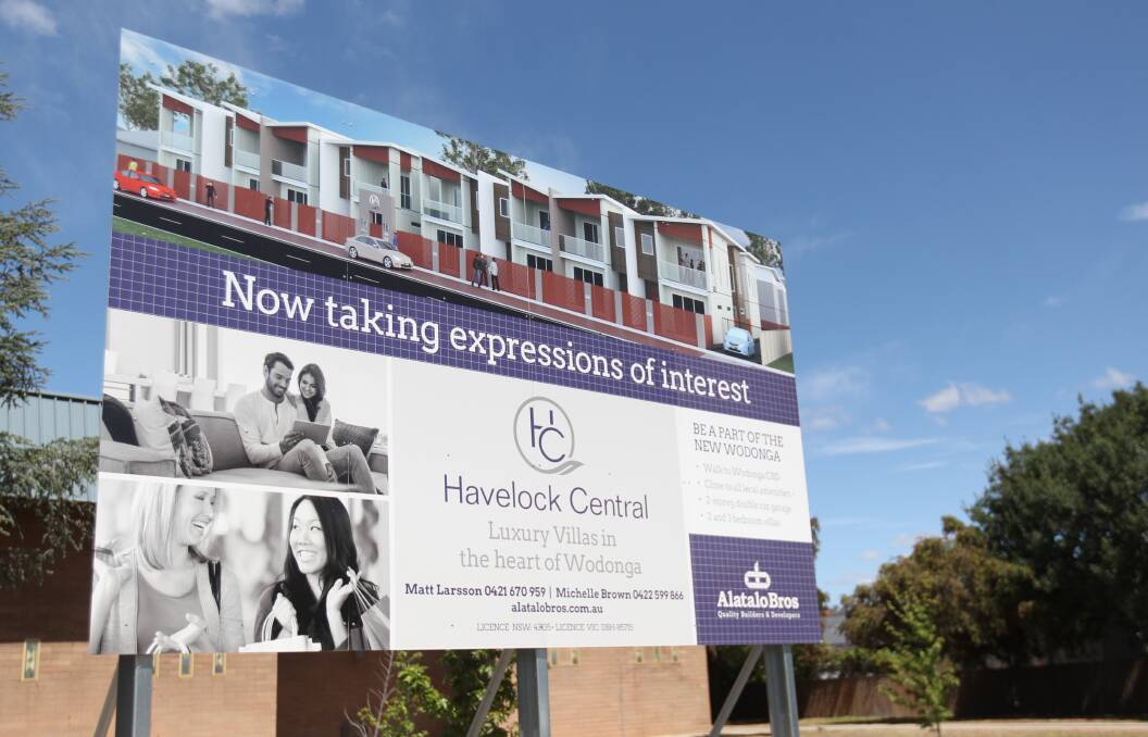 DEVELOPMENT: The sign for "Havelock Central" on Havelock Street in Wodonga.