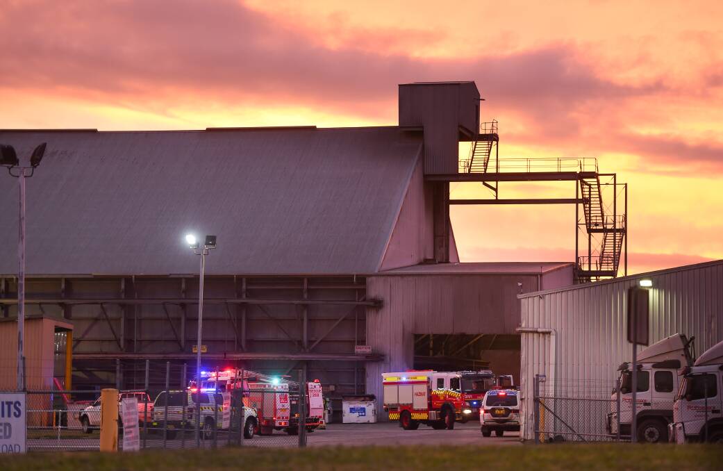 QUICK RESPONSE: Firefighters were called to Rivalea Australia at Corowa. Pictures: MARK JESSER