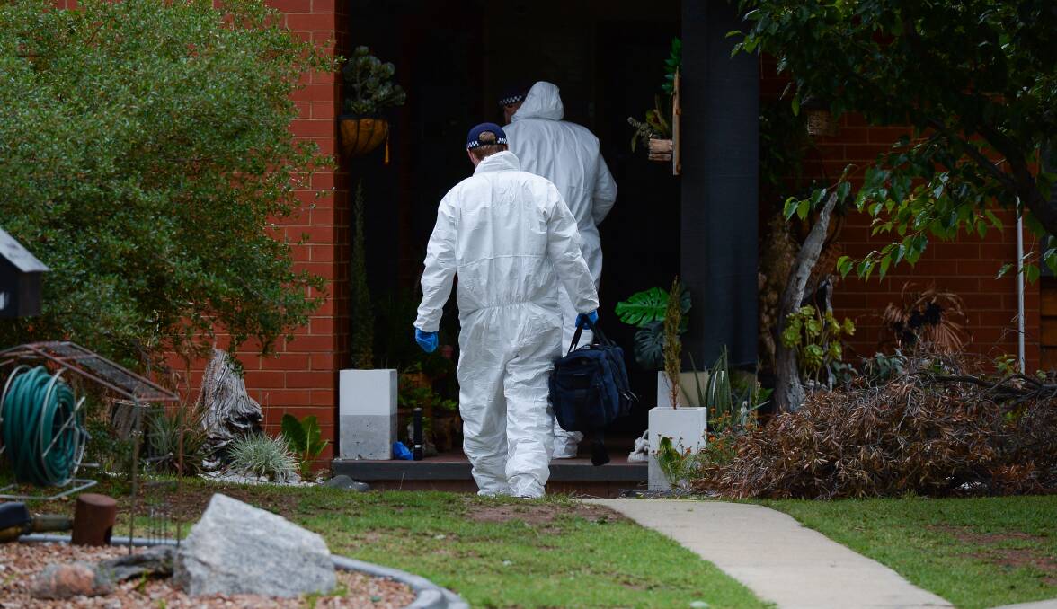 INVESTIGATION: Police searched Bourke's home after the incident.