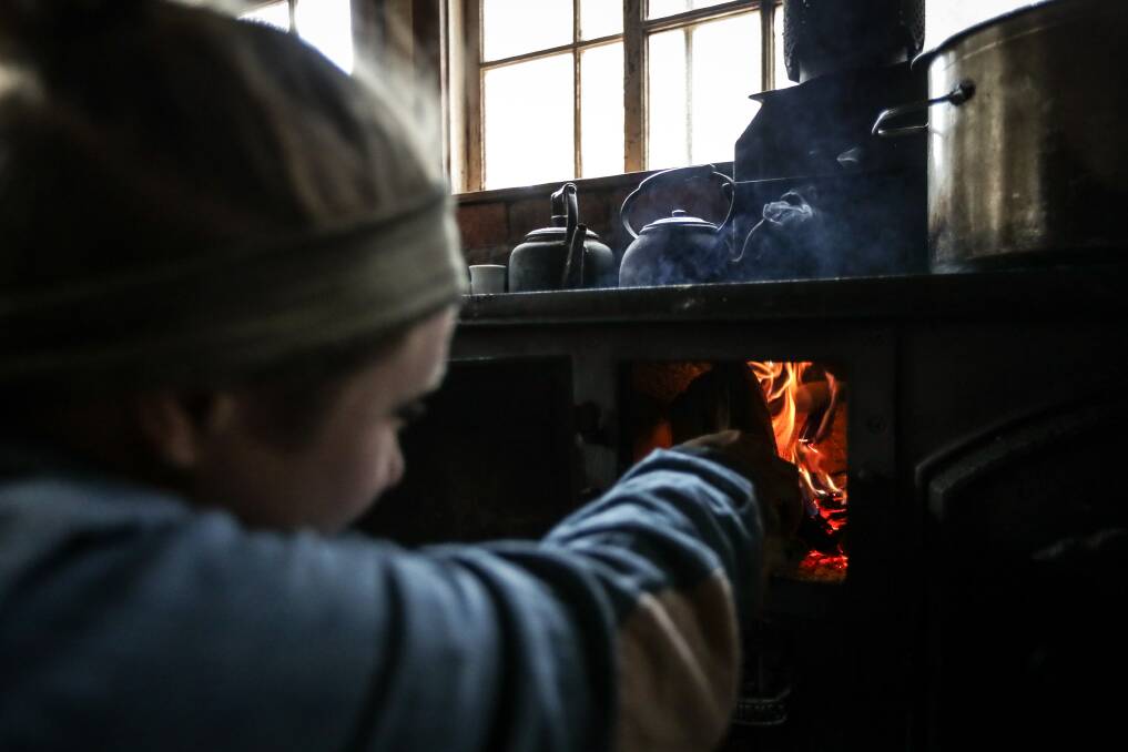 Amy Fuller in the industrial kitchen, which contains wood-fired ovens used to cook without electricity that have been at Mittagundi since the start.