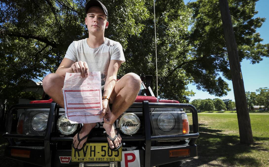 ROAD TEST: A Victorian Police ticket for $466 and three demerit points was a tough lesson for Albury's Aidan Gibbs. Picture: JAMES WILTSHIRE